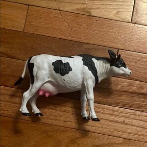 Vintage Black and White Cow Figurine